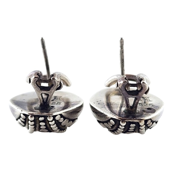 John Hardy Sterling Silver Buddha Belly Dot Earrings Omega Backs #18410 - Picture 5 of 8